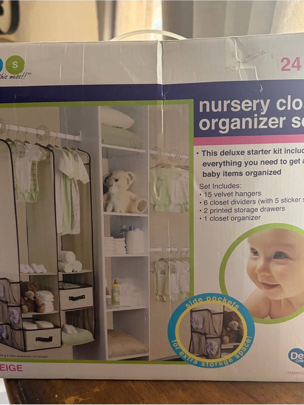 Delta Nursery Closet Organizer Set - Beige & White